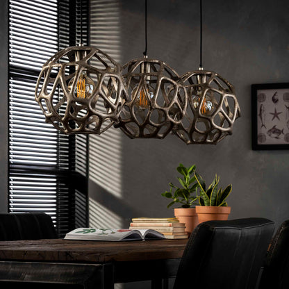 Loftslampe - 3 skærme i antik nikkel