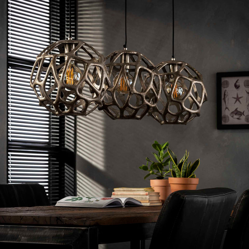 Loftslampe - 3 skærme i antik nikkel