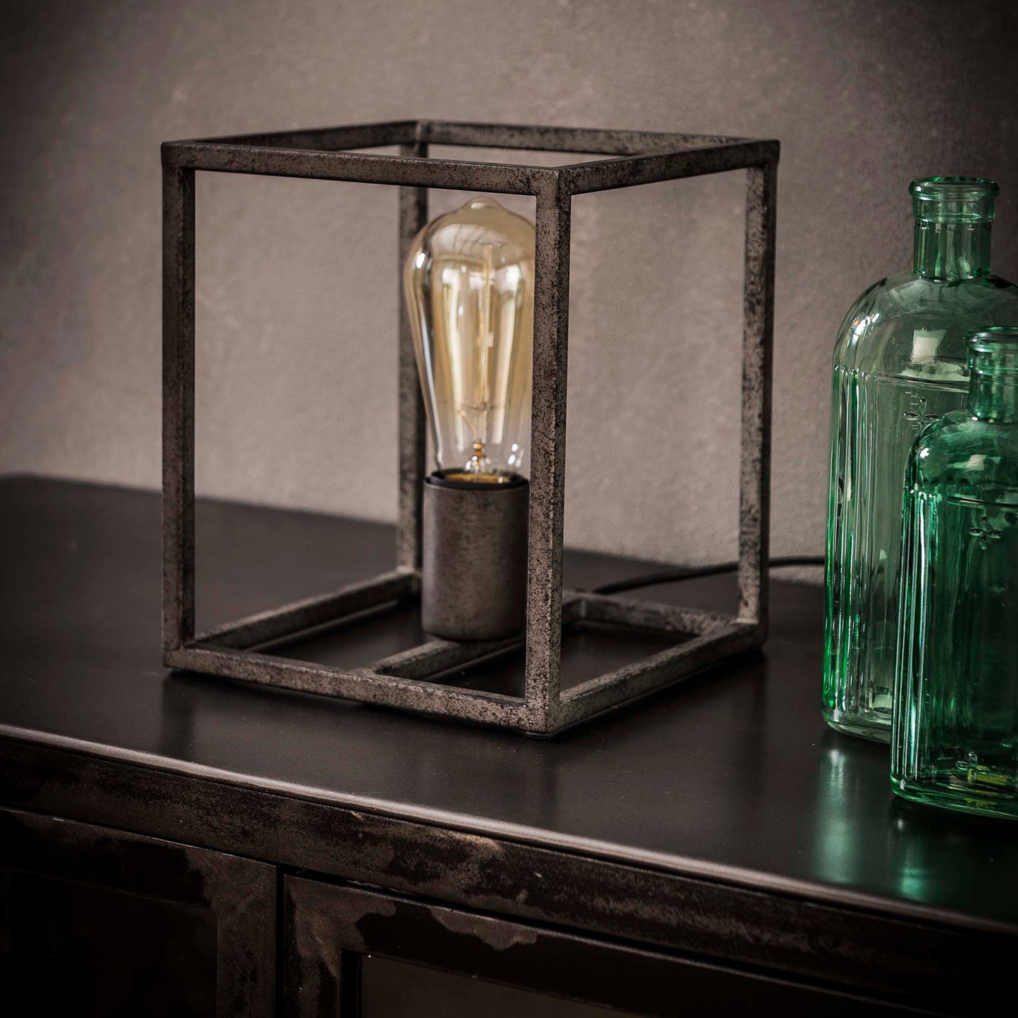 Bordlampe - Patineret sølv