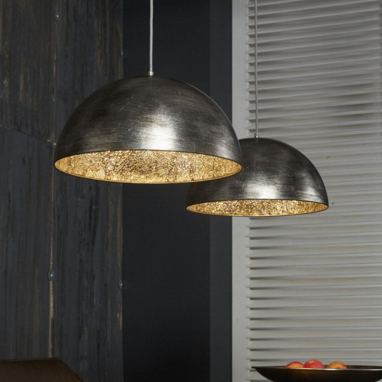 Antik loftlampe i sølv finish spejl effekt