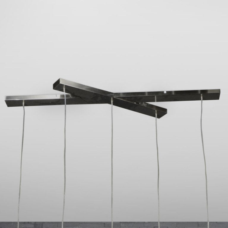 Patineret sølv loftlampe - 5 lamper