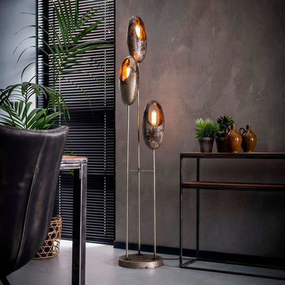 Patineret gulvlampe med 3 pærer