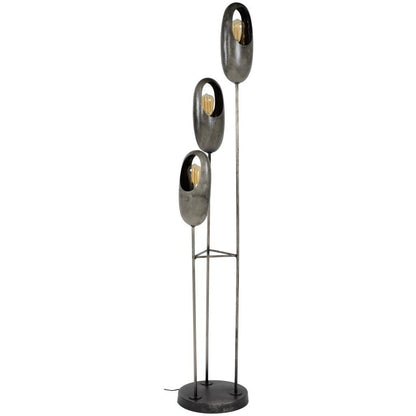 Patineret gulvlampe med 3 pærer