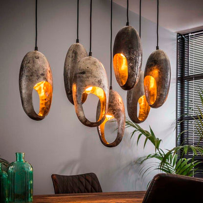 Patineret loftslampe med 7 pærer