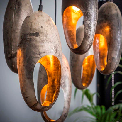 Patineret loftslampe med 7 pærer