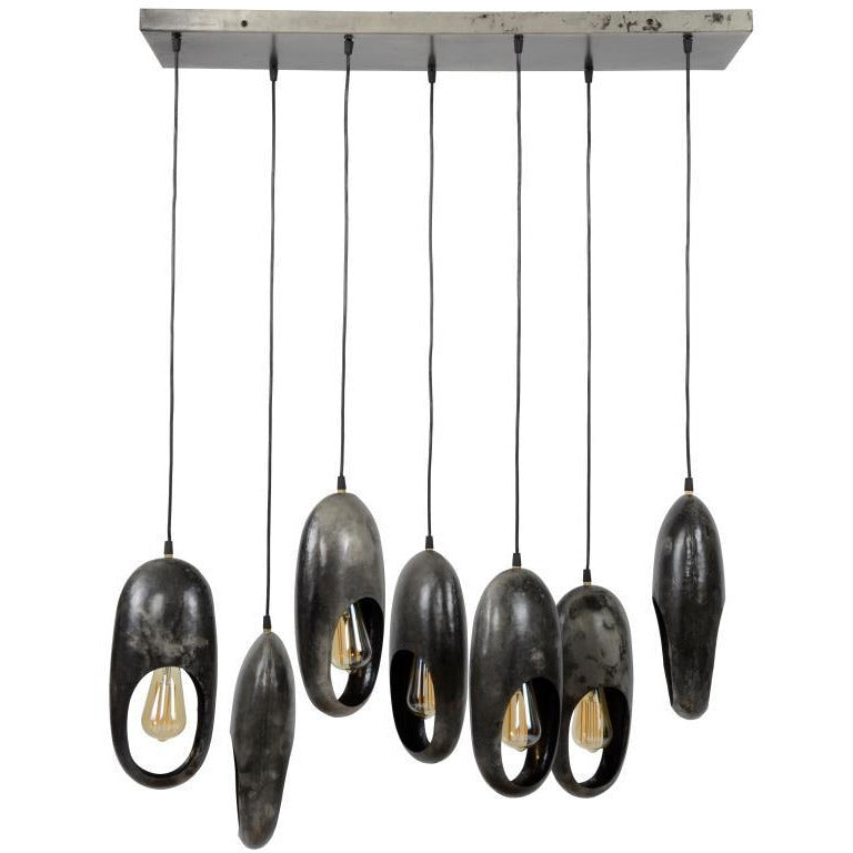 Patineret loftslampe med 7 pærer