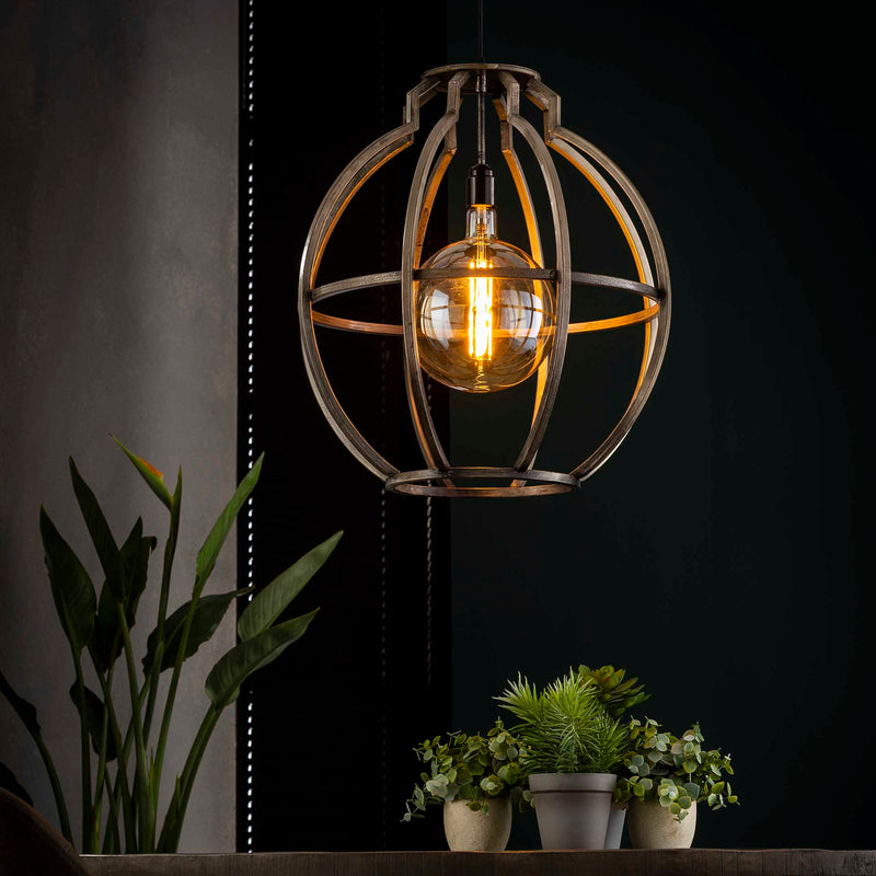 Loftslampe i antik sølv finish