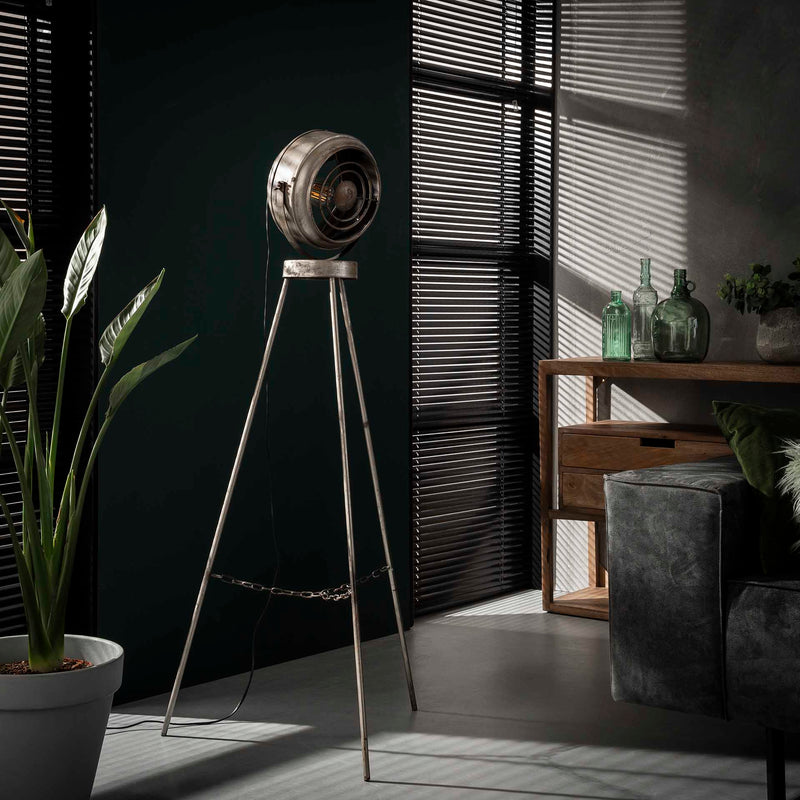 Antik sølvfarvet gulvlampe