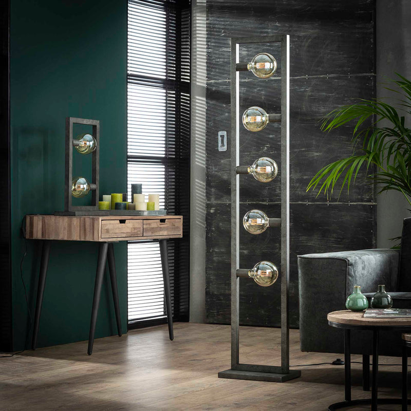 Rektangulær bordlampe - Antik sølv.