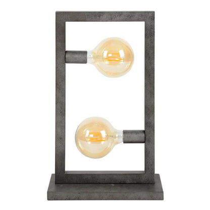 Rektangulær bordlampe - Antik sølv.