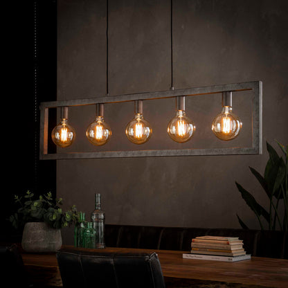 Antik sølv loftlampe - 5 pærer