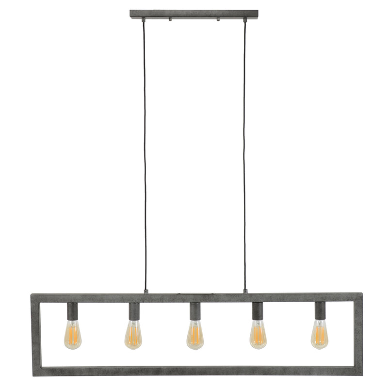 Antik sølv loftlampe - 5 pærer