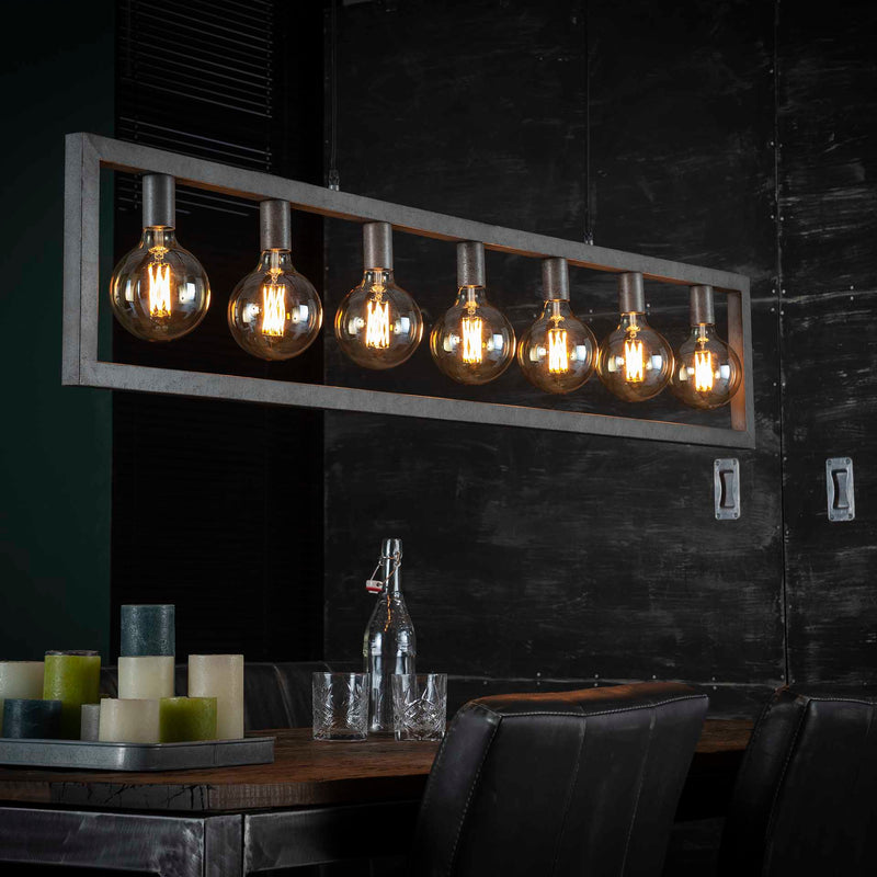 Antik sølv loftlampe - 7 pærer