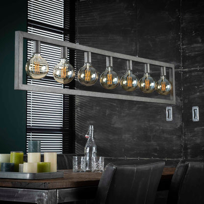 Antik sølv loftlampe - 7 pærer