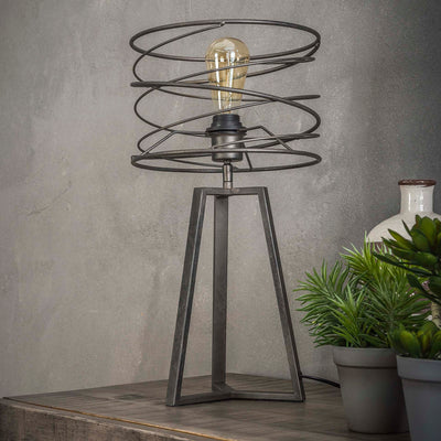 Bordlampe med spiral formet lampeskærm på 3 fod