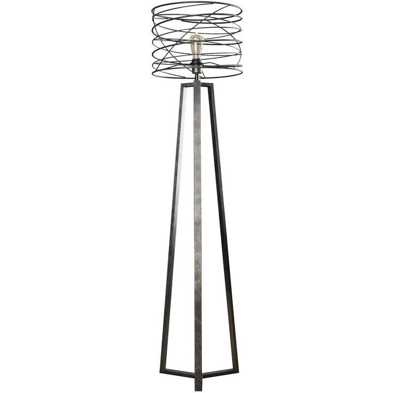 Gulvlampe med spiralformet metal skærm