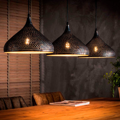 Loftslampe med skærme i sort-brun metal - 32 cm