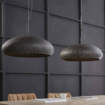 Loftslampe med skærme i sort-brun metal - 50 cm