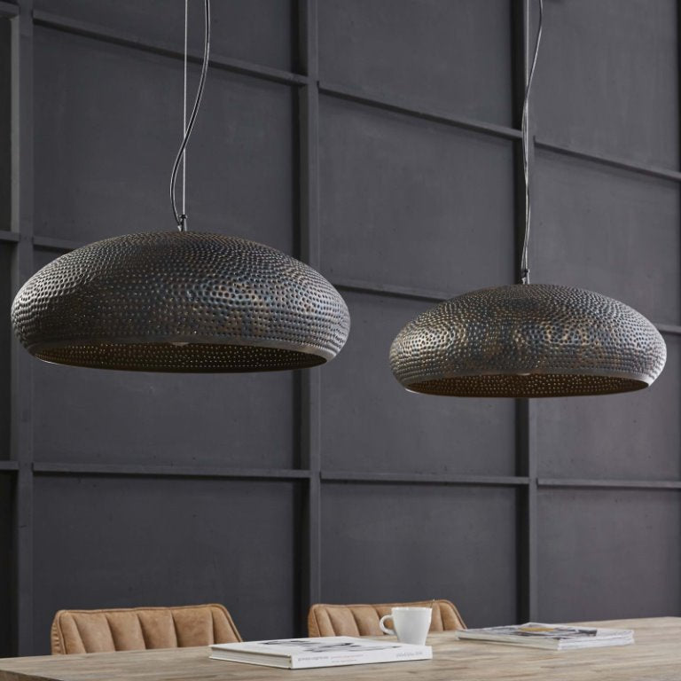 Loftslampe med skærme i sort-brun metal - 50 cm