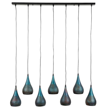 Loftslampe - 7 skærme i sort-brun metal