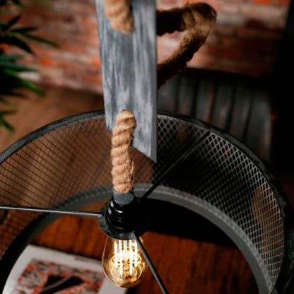 Loftslampe - Skærm i grå gitter design