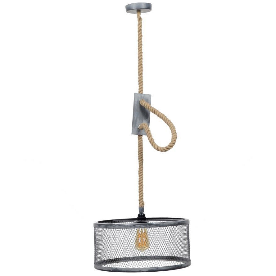 Loftslampe - Skærm i grå gitter design