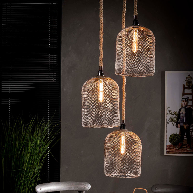 Trådnetlamper i patineret kobber - 25 cm