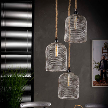 Trådnetlamper i patineret kobber - 25 cm