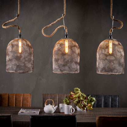 Trådnetlamper i patineret kobber - 30 cm