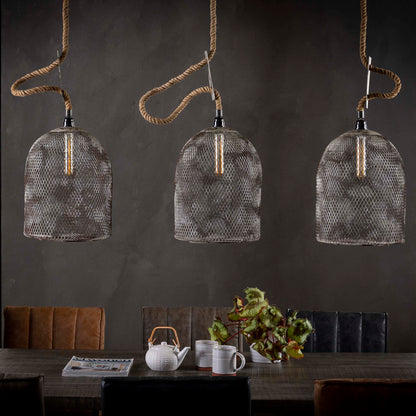 Trådnetlamper i patineret kobber - 30 cm