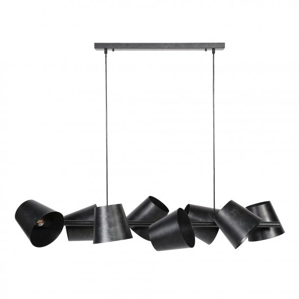 Loftslampe - 8 lampeskærme i metal