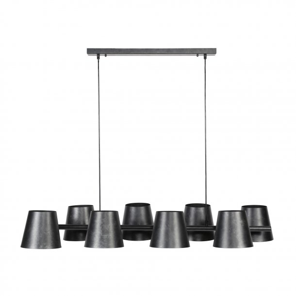 Loftslampe - 8 lampeskærme i metal