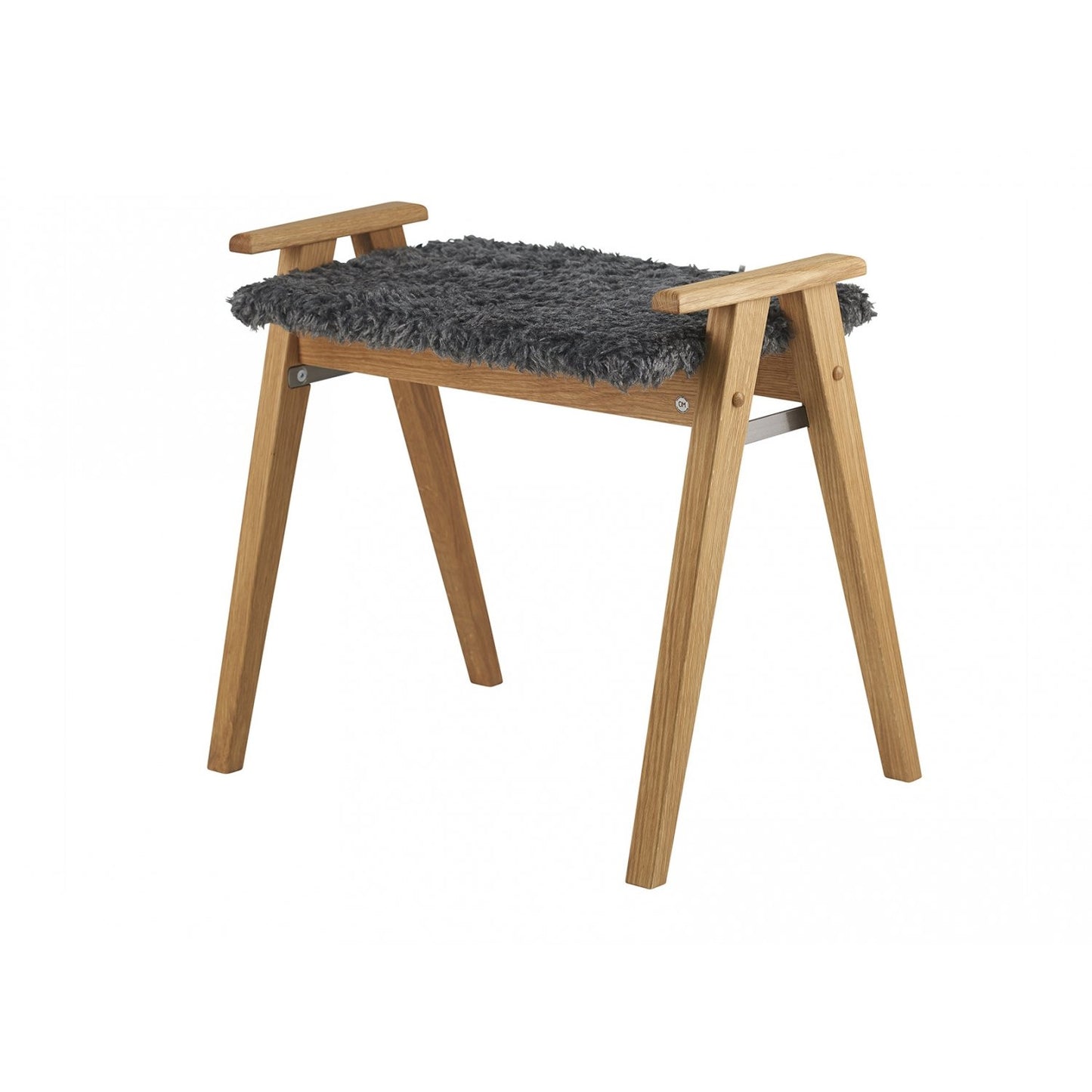 Alme bænk med fåreskind - Olieret eg