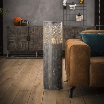 Gulvlampe - Rund gulvlampe i grå metal