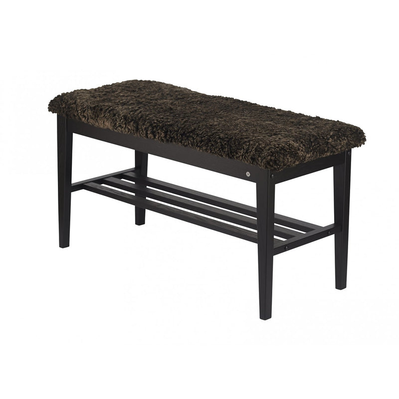 Nadja bænk i sort - 90 cm