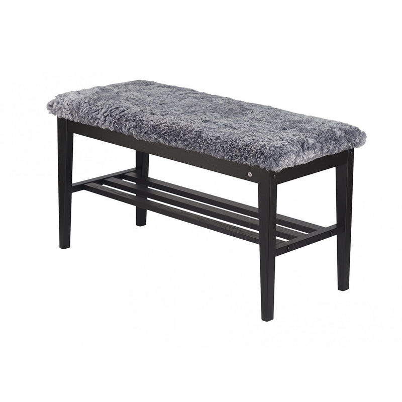 Nadja bænk i sort - 90 cm