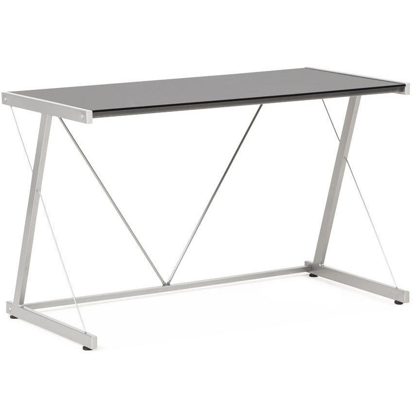 Sort skrivebord med glasplade TASTIERA