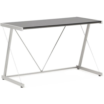 Sort skrivebord med glasplade TASTIERA