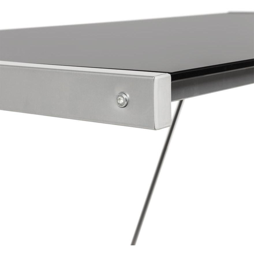 Sort skrivebord med glasplade TASTIERA