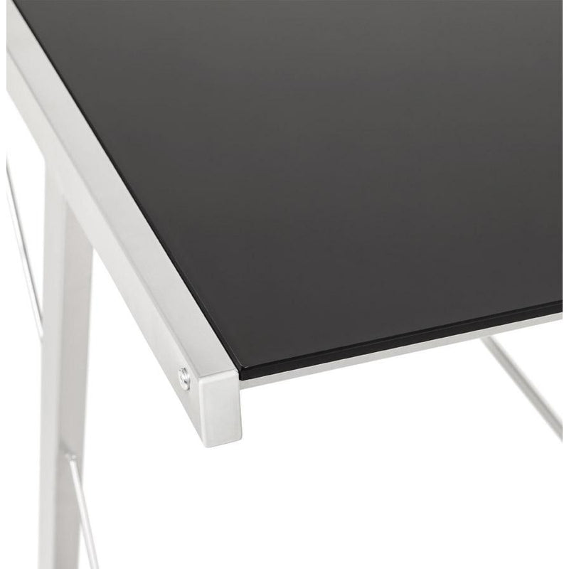 Sort skrivebord med glasplade TASTIERA