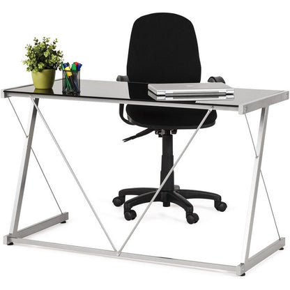 Sort skrivebord med glasplade TASTIERA