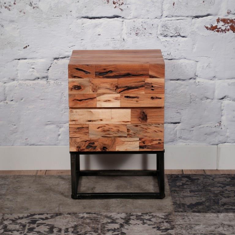 Sofabord - Massiv sandblæst akacietræ