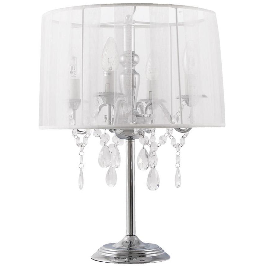 Siamdesign bordlampe med lysestage - Hvid