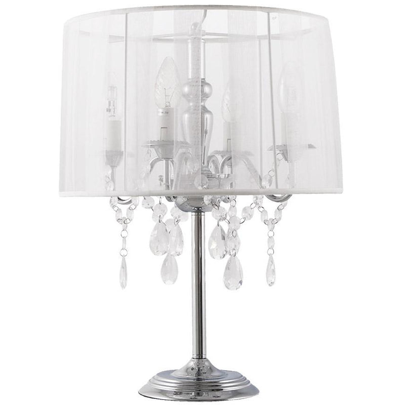 Siamdesign bordlampe med lysestage - Hvid