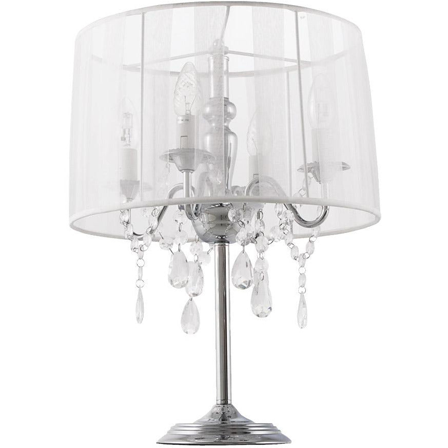Siamdesign bordlampe med lysestage - Hvid