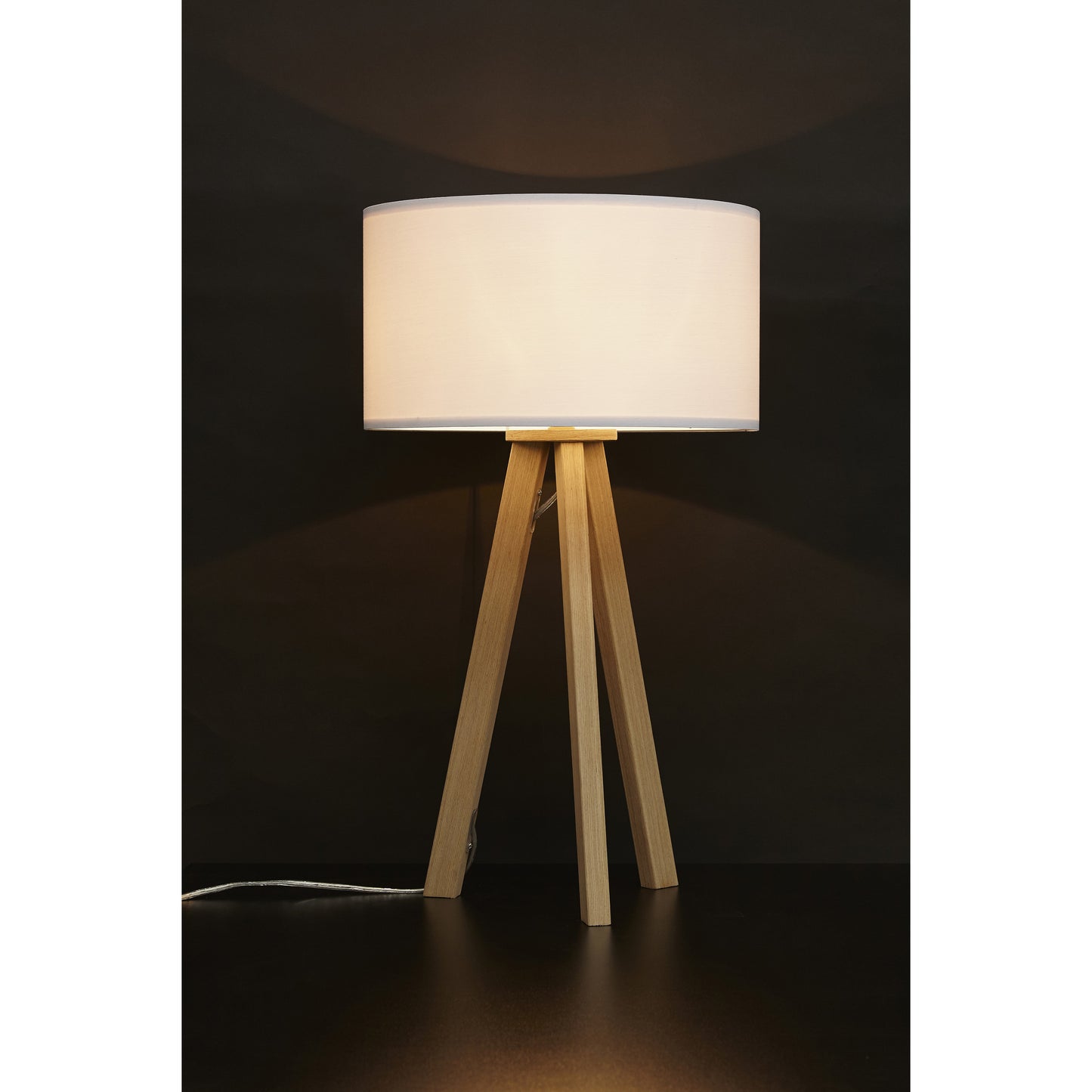 Bordlampe med lampeskærm - Trivet Hvid