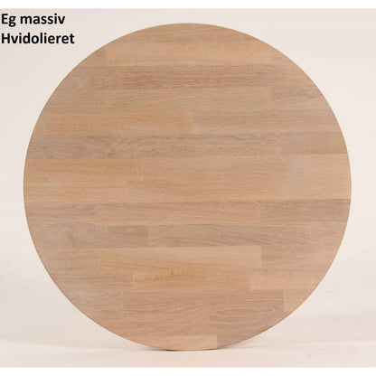 Spisebord, massiv eg, sorte metalben, 130 x 70 cm.