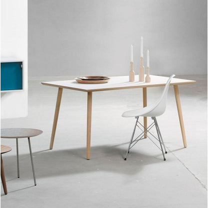 Hvid laminat spisebord - 90 x 180 cm.